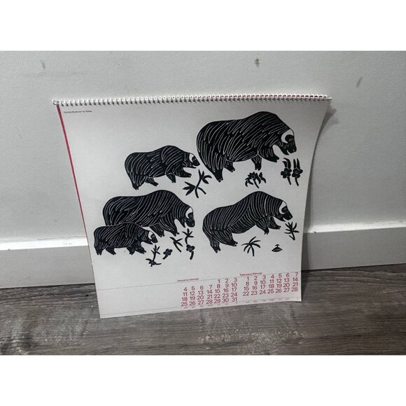 Vintage 1970 Holman Eskimo Art Wall Calendar Red and White - Picture 2 of 4